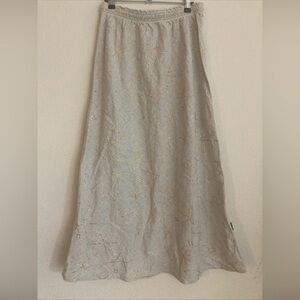BIS BIS Elegant Beige Skirt with Gold Accents